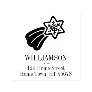Holiday Shooting Star Return Address Self-inking Stamp