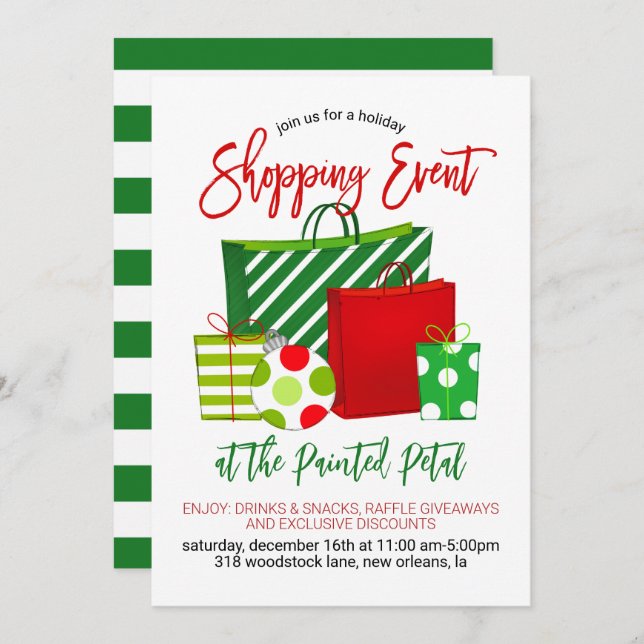 Holiday Shopping Event Invitation (Front/Back)