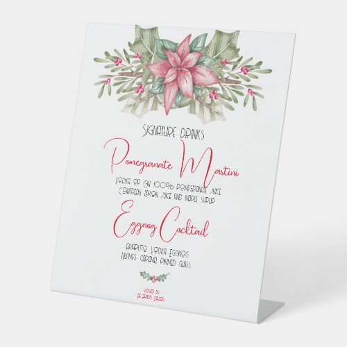 Holiday Signature Drinks Pedestal Sign