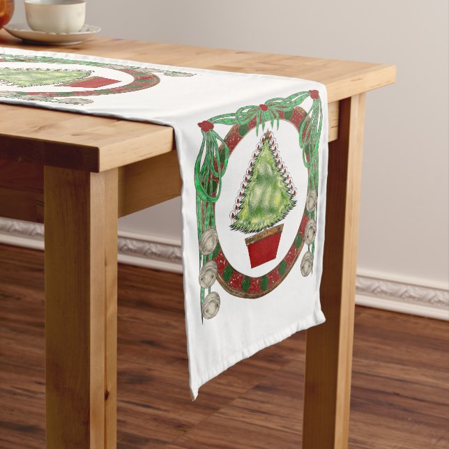 Holiday Silver Bells Long Table Runner (In Situ)
