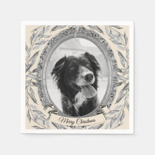 Holiday Silver Frame Photo Napkins