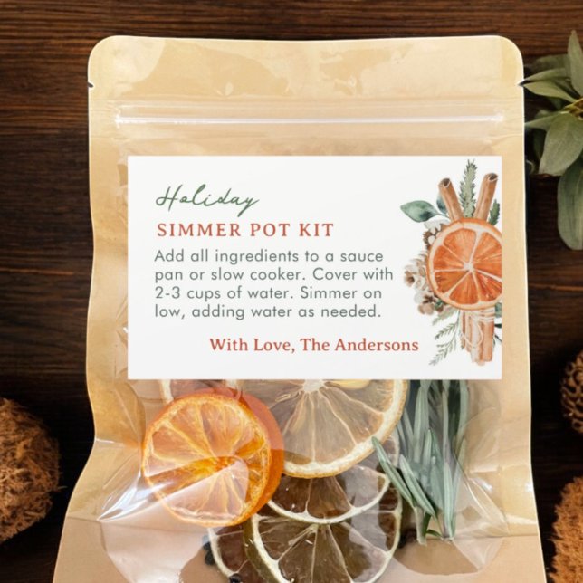Holiday Simmer Pot Kits Stovetop Potpourri Label (Creator Uploaded)