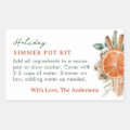 Holiday Simmer Pot Kits Stovetop Potpourri Label | Zazzle