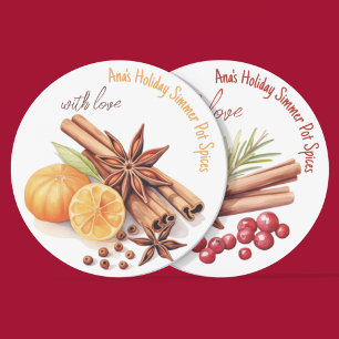 Holiday Simmer Pot Spices Labels