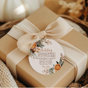 Holiday Simmering Potpourri Christmas Gift Favor Tags