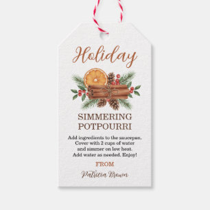 Holiday Simmering Potpourri Personalized Gift Tags