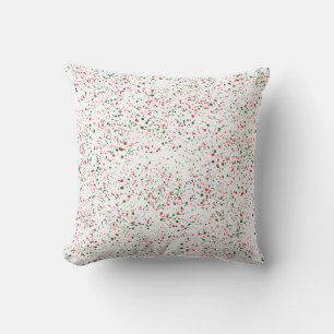 Holiday / Simple Green Red Splatter Throw Pillow