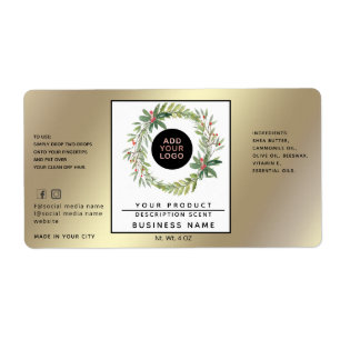 Holiday simple logo gold product label