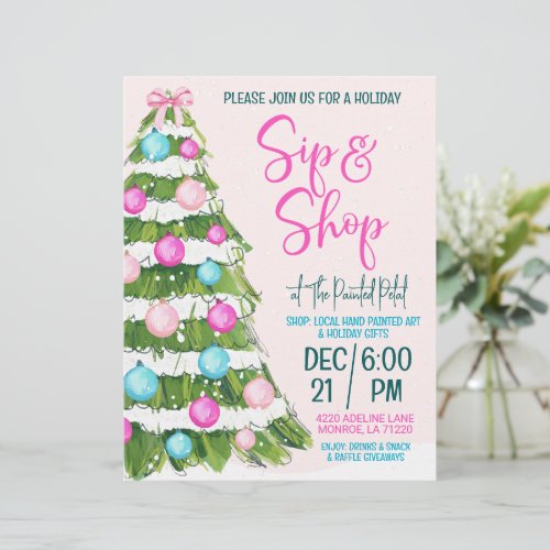 Holiday Sip and Shop 85 x 11 Flyer