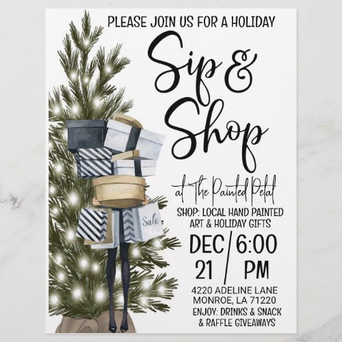 Holiday Sip and Shop Flyer