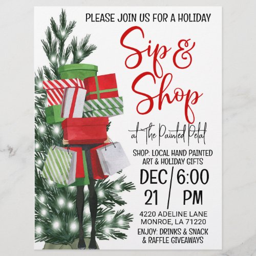 Holiday Sip and Shop Flyer