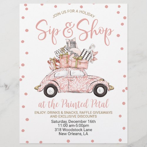 Holiday Sip and Shop Flyer