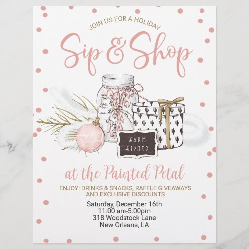 Holiday Sip and Shop Flyer