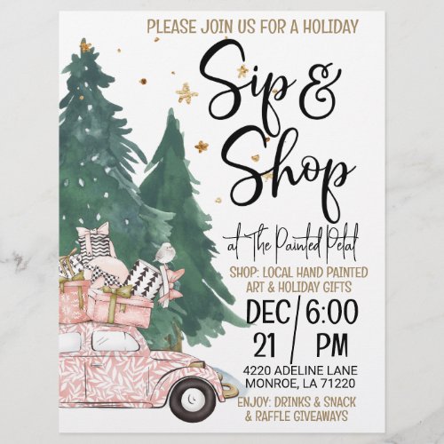 Holiday Sip and Shop Flyer