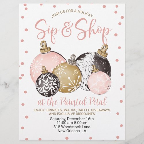 Holiday Sip and Shop Flyer