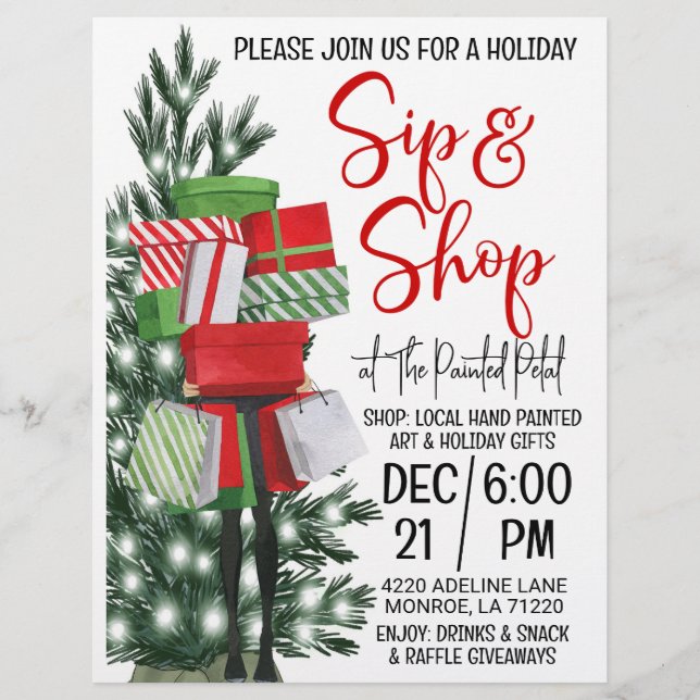 Holiday Sip and Shop Flyer (Front)