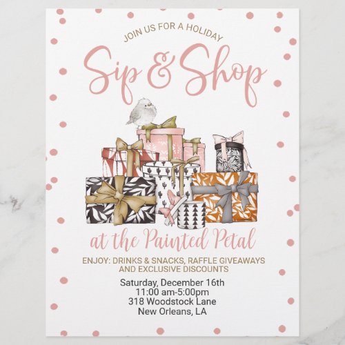 Holiday Sip and Shop Flyer