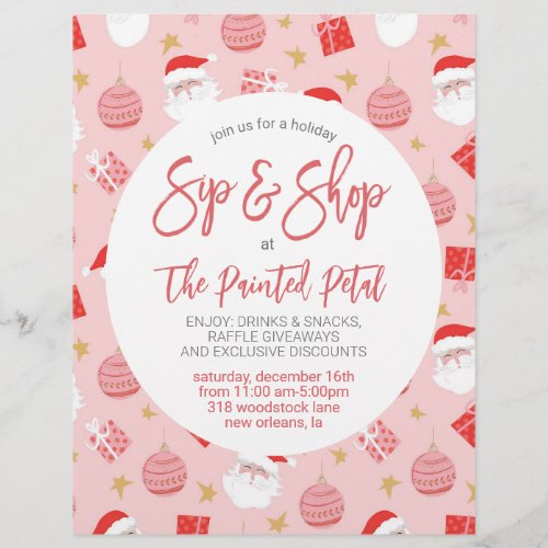 Holiday Sip and Shop Flyer