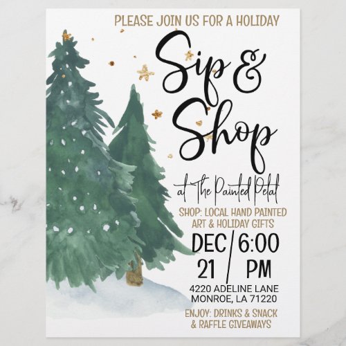 Holiday Sip and Shop Flyer