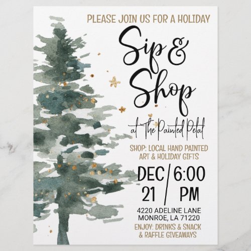 Holiday Sip and Shop Flyer