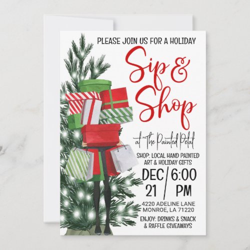 Holiday Sip and Shop Invitation