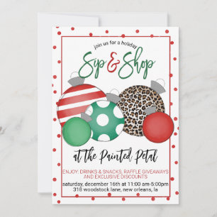 Holiday Sip and Shop Invitation