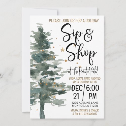 Holiday Sip and Shop Invitation