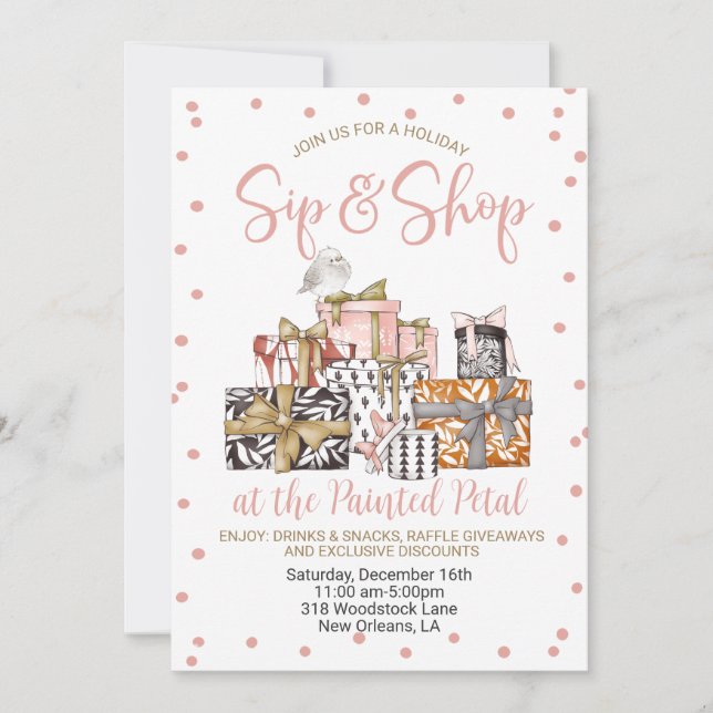Holiday Sip and Shop Invitation (Front)