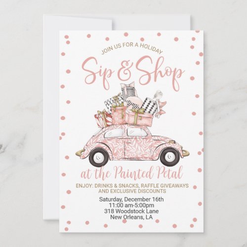 Holiday Sip and Shop Invitation