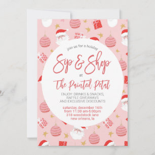 Holiday Sip and Shop Invitation