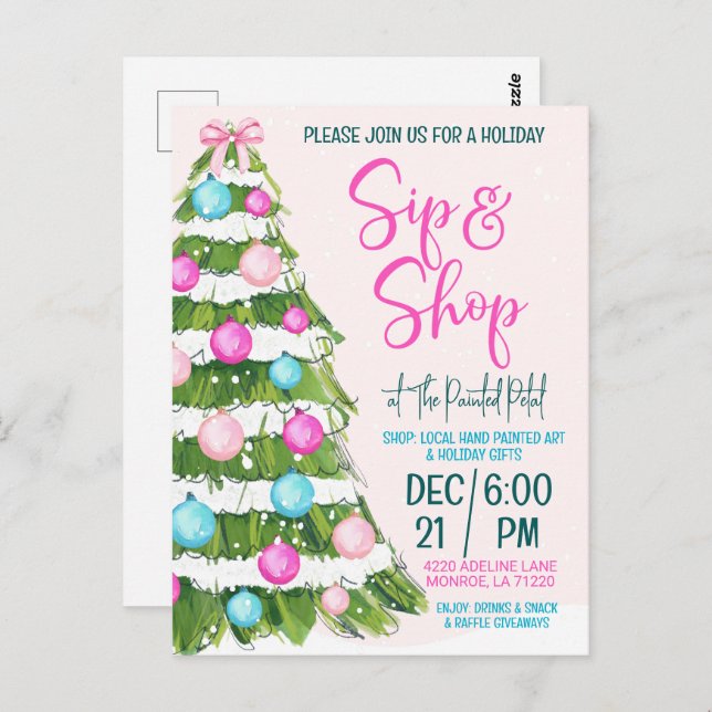 Holiday Sip and Shop Postcard (Front/Back)