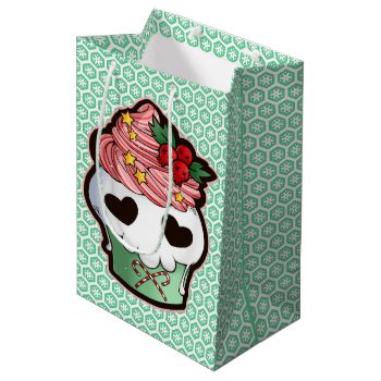 Holiday Skull Cupcake Medium Gift Bag by YamPuff at Zazzle