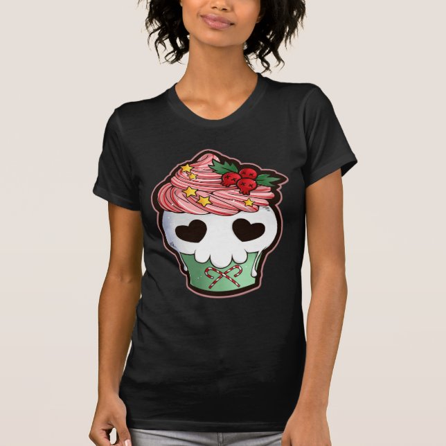 Holiday Skull Cupcake T-Shirt (Front)