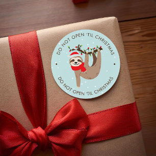 Holiday Sloth - Add Your Own Text Christmas Classic Round Sticker