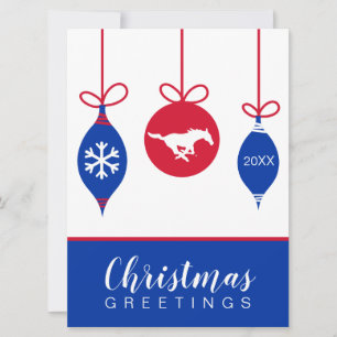 Holiday SMU Mustangs Logo Card