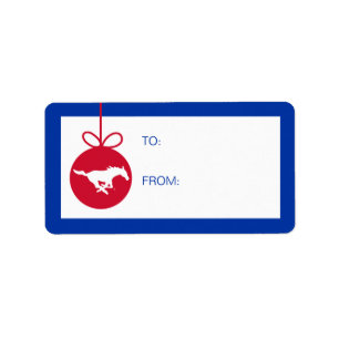 Holiday SMU Mustangs Logo Label