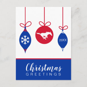 Holiday SMU Mustangs Logo Postcard