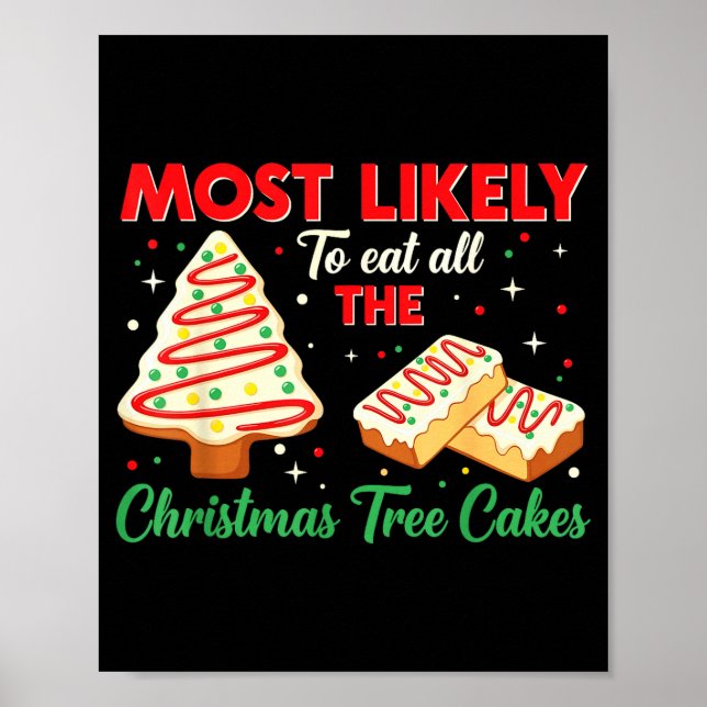 Holiday Snack, Most Likely To Eat All Christmas Tr Poster (Front)