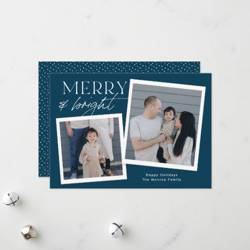 Holiday Snapshot Photo Card _ navy