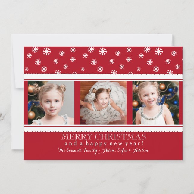 Holiday Snow Collage Holiday Card (Front)