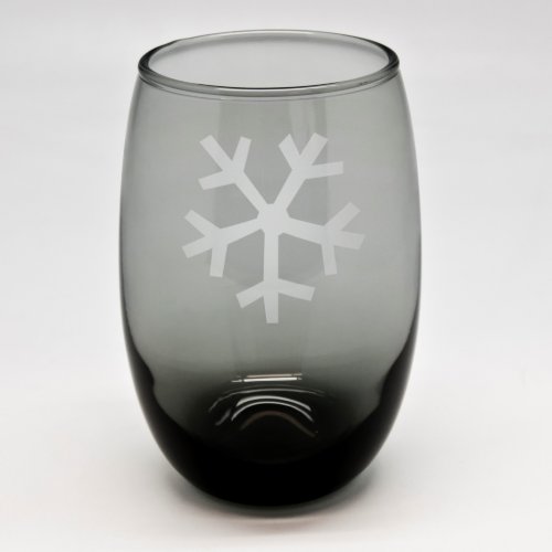 Holiday Snow Flake Black Stemless Wine Glass