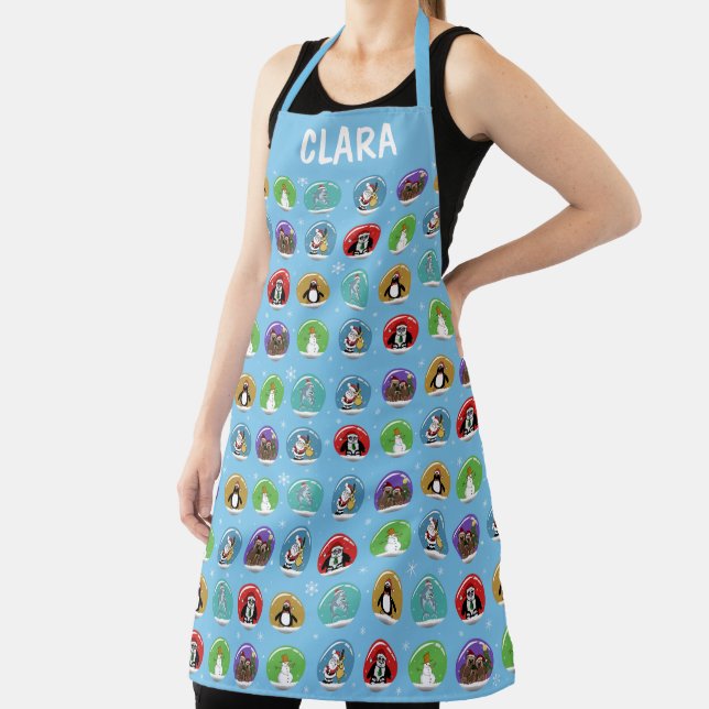 Holiday Snow Globes Apron (Insitu)