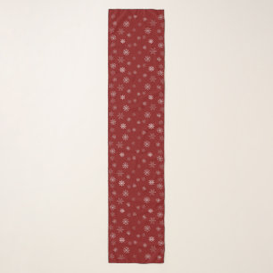 Holiday Snow Pattern Long Scarf Winter Snowflake