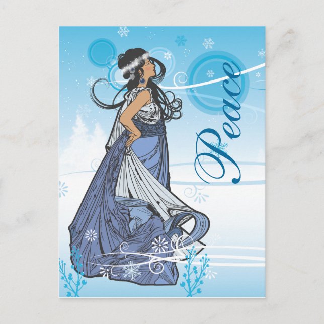 Holiday Snow Queen Postcard (Front)