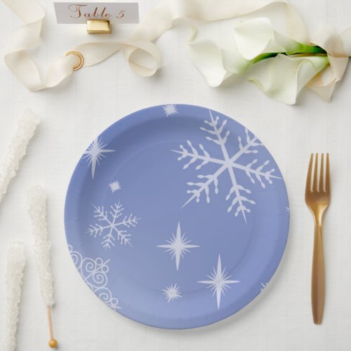 Holiday Snowflake Paper Plates