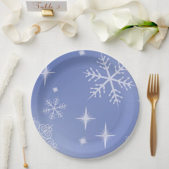 Holiday Snowflake Paper Plates (Wedding)
