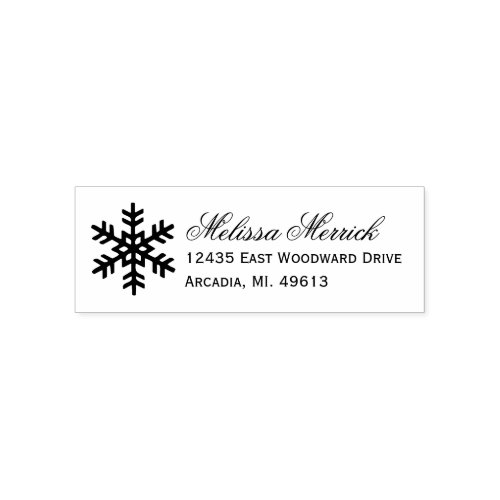 Holiday Snowflake Return Address Rubber Stamp