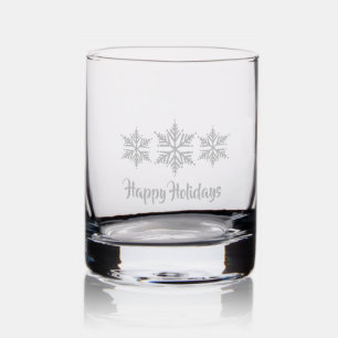 Holiday Snowflake Rocks Glass