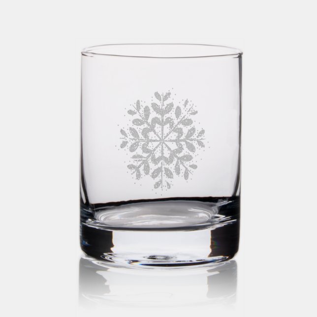 Holiday Snowflake Rocks Glass (Glassware)