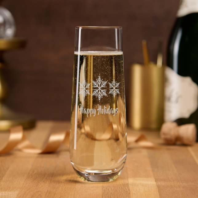 Holiday Snowflake  Stemless Champagne Flute (Party)